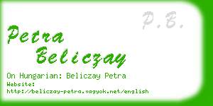 petra beliczay business card